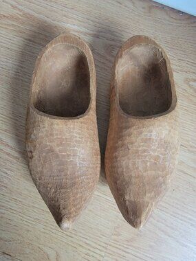 Handmade little wooden shoes